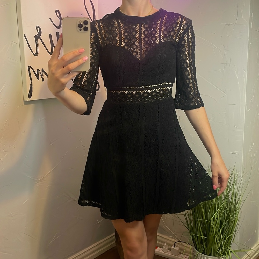Black lace dress